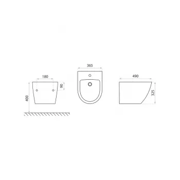 Bidet wiszący Lavita Sinto Grey